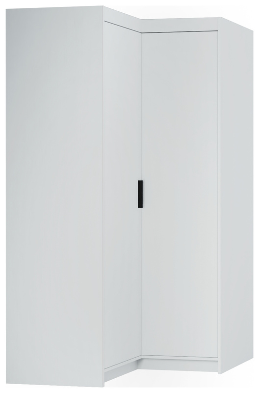 Nowoczesna biała modułowa szafa narożna z półkami 98x98 cm KUBA