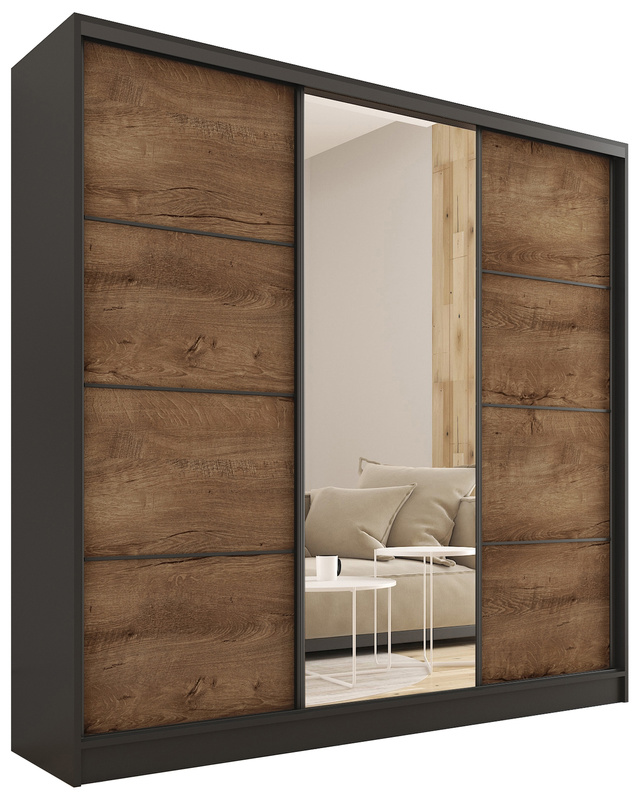 Szafa przesuwna dąb lefkas 180 cm LOFT