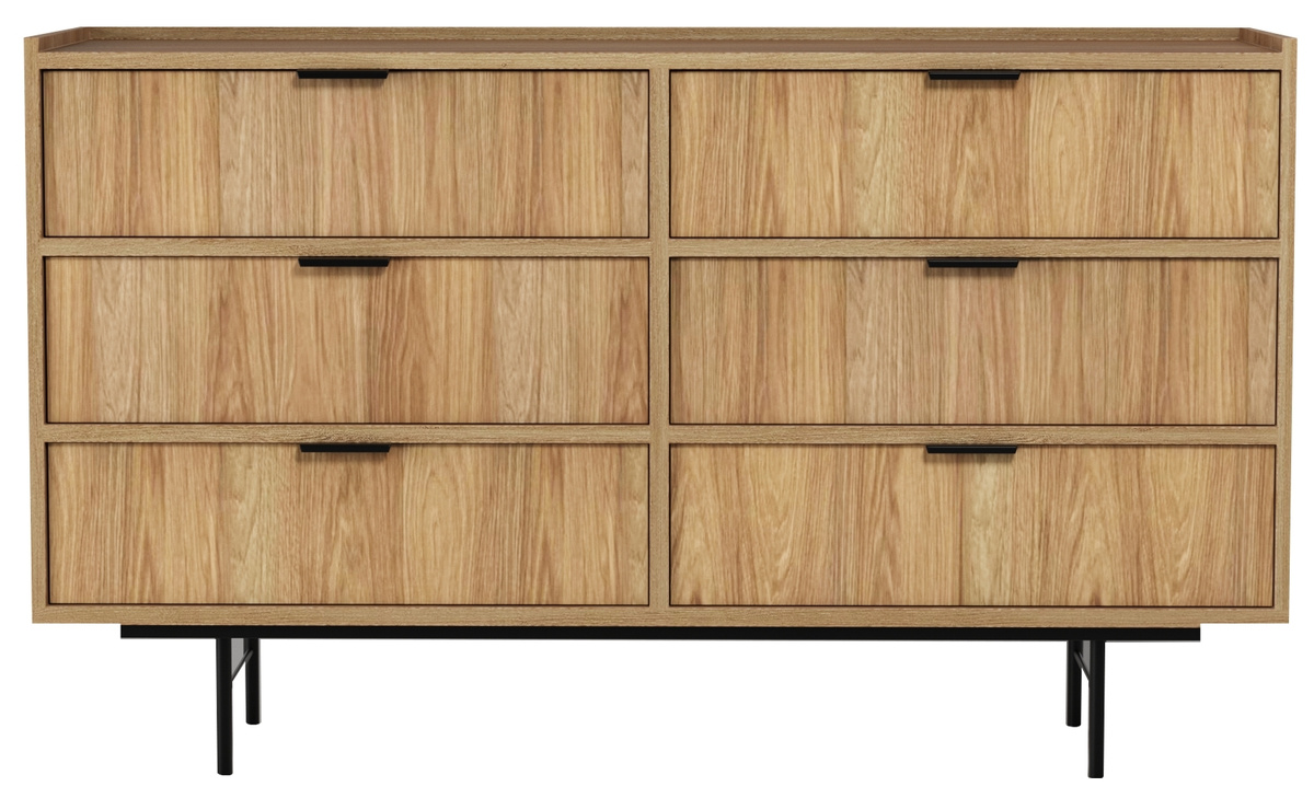 Komoda z szufladami do salonu 150 cm ELVIO hikora naturalna