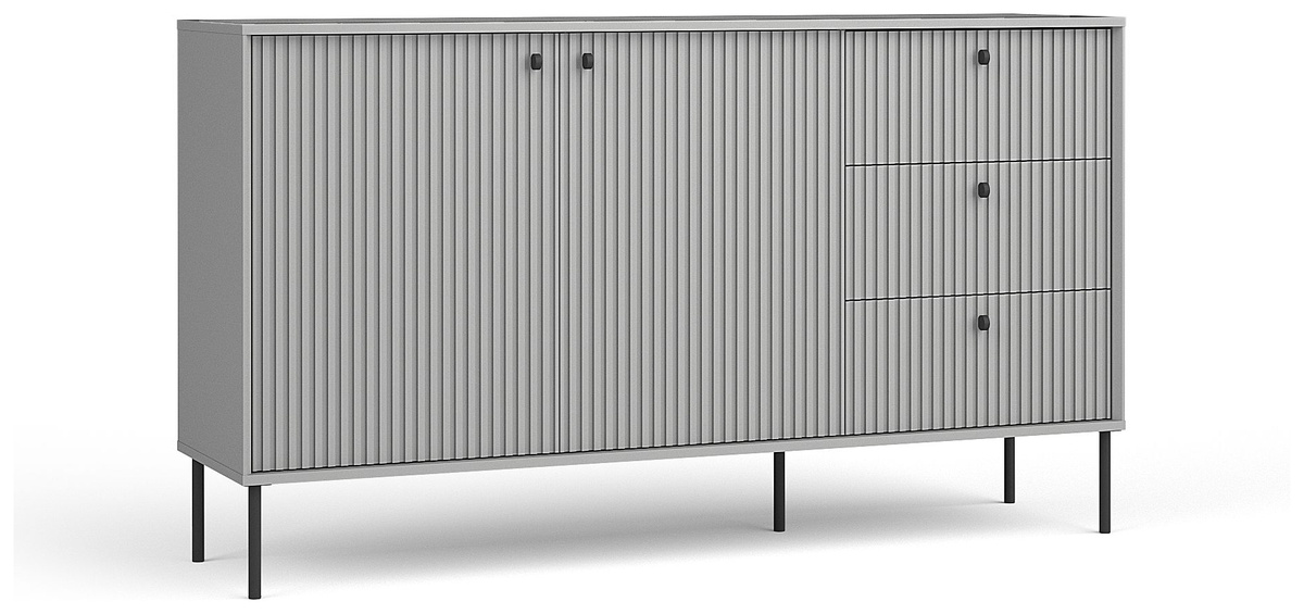 Komoda dwudrzwiowa IRYS 156 cm z szufladami szara