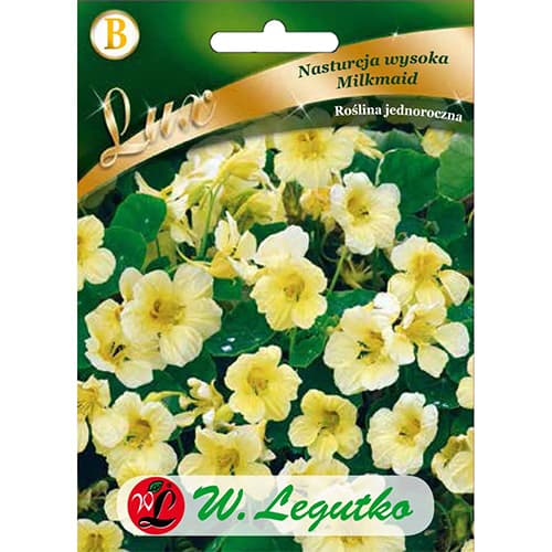 1 szt, Nasturcja wysoka Milkmaid - Nasiona: Ilość w opakowaniu: 5 g