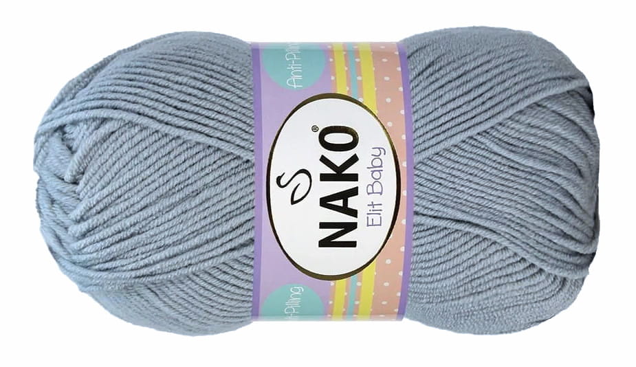 WŁÓCZKA ANTI-PILLING ELIT BABY 100 kol. 12408 stalowy