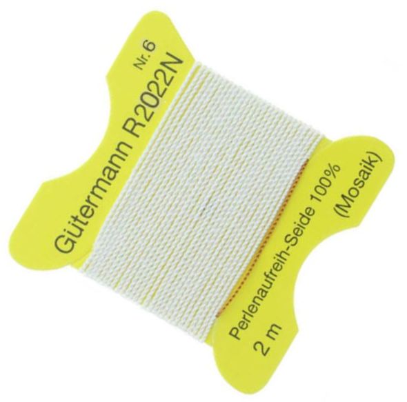 nici jedwabne do nawlekania koralików Gutermann - nr 6 dtex2000 R2022N