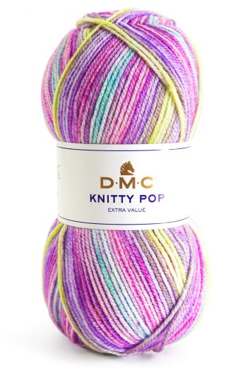 Włóczka DMC Knitty Pop kol. 481 Różowo - Niebiesko- Żółta