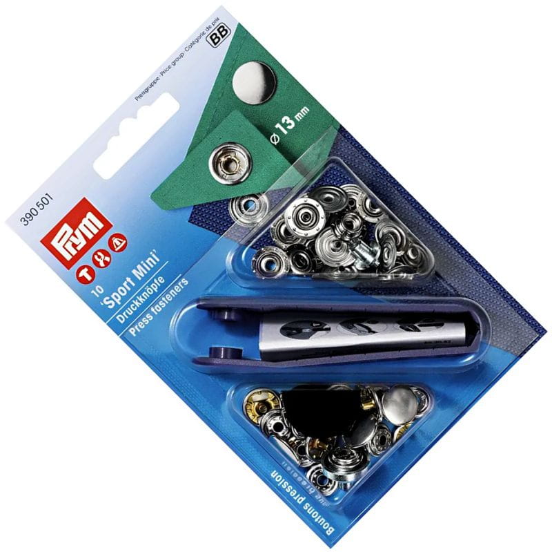 napy sport & camping srebrne fi 13mm 10szt PRYM 390501 .