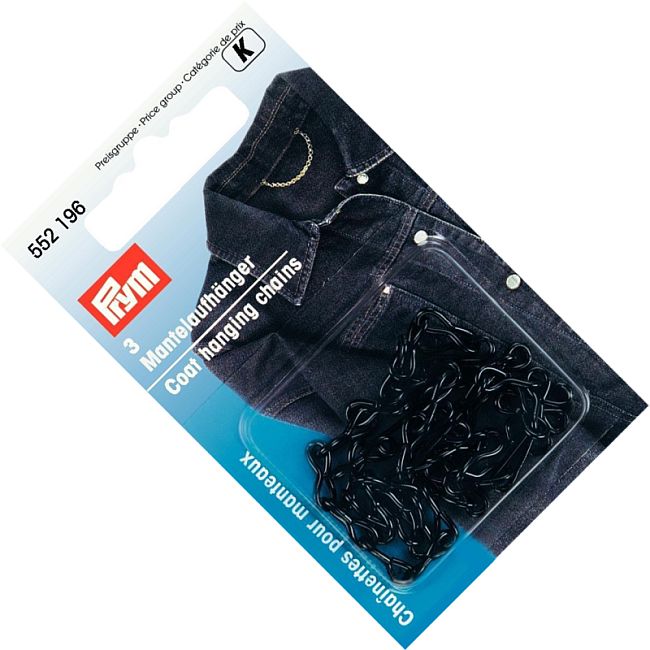 łańcuszki metalowe do kurtek, płaszczy 3 szt. PRYM 552196 .