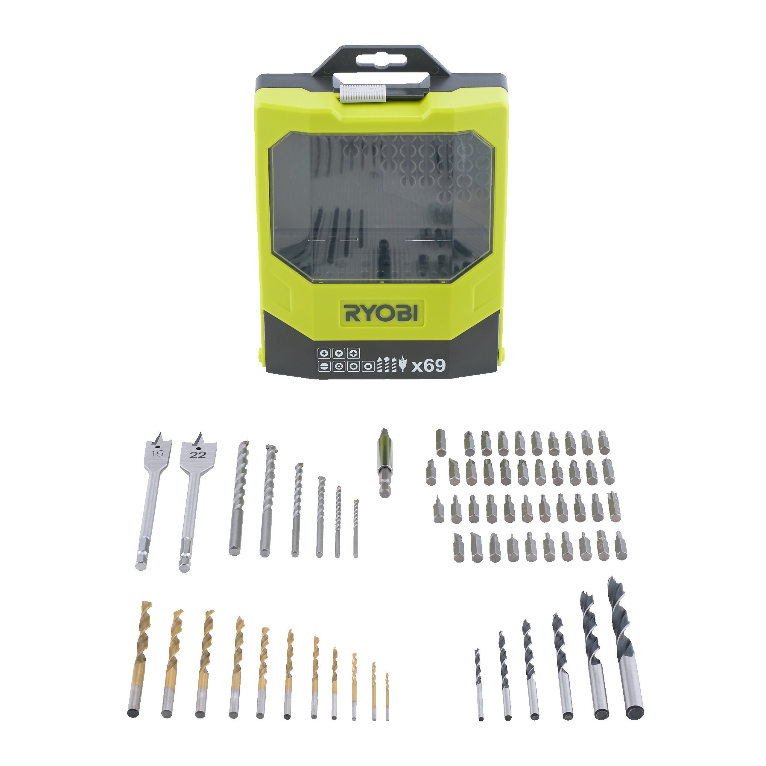 Zestaw wierteł i bitów (69 szt)