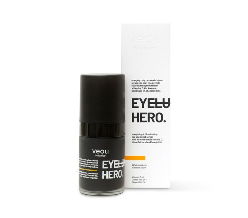 Veoli Botanica EYELUMINATE HERO Energetyzująco-rozświetlające serum pod oczy i na powieki, 15 ml