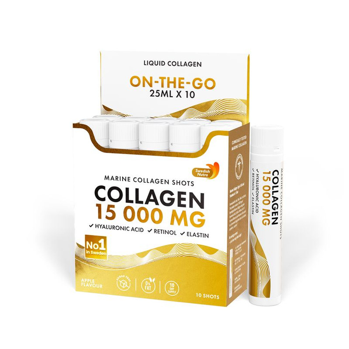 Swedish Nutra Marine Collagen 15 000 mg Shots Kolagen morski w shotach, 10 szt x 25 ml