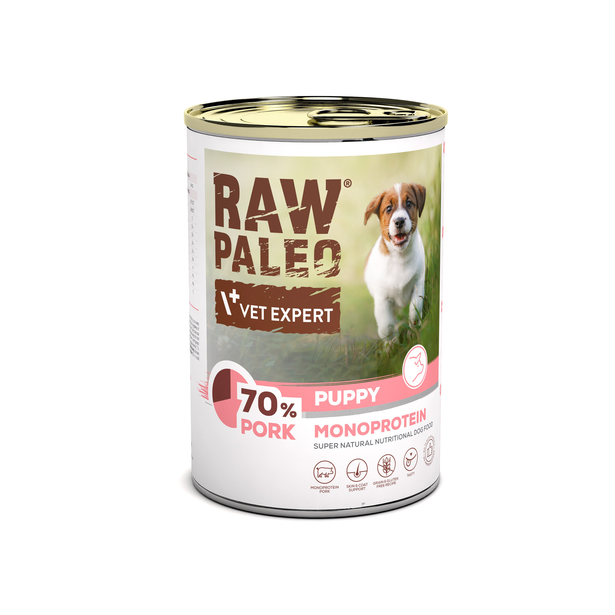 RAW PALEO PUPPY PORK 400g - mokra karma dla szczeniąt monoproteina z wieprzowiną