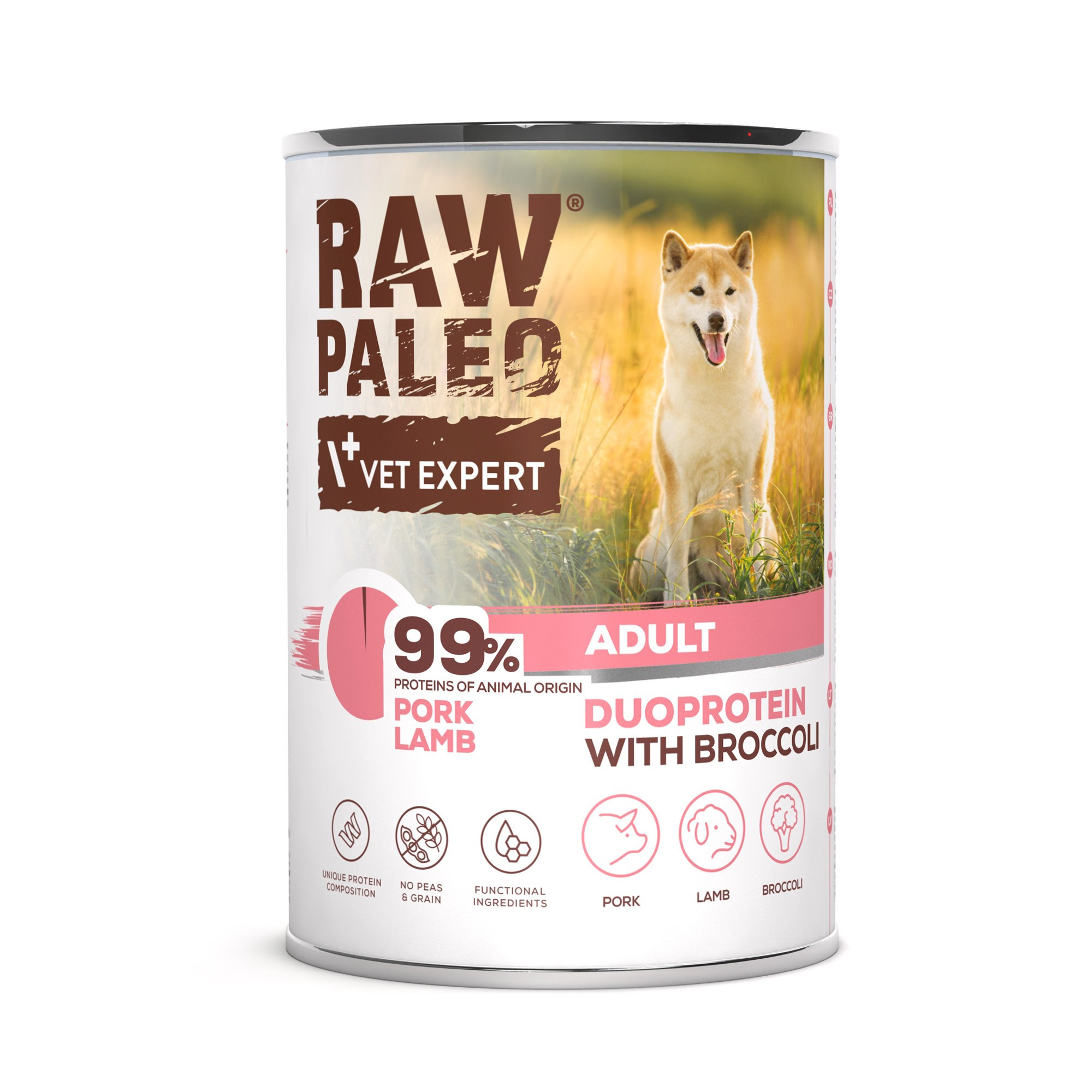 RAW PALEO PORK&LAMB ADULT CAN - mokra karma dla psów dorosłych duoproteina wieprzowina z jagnięciną