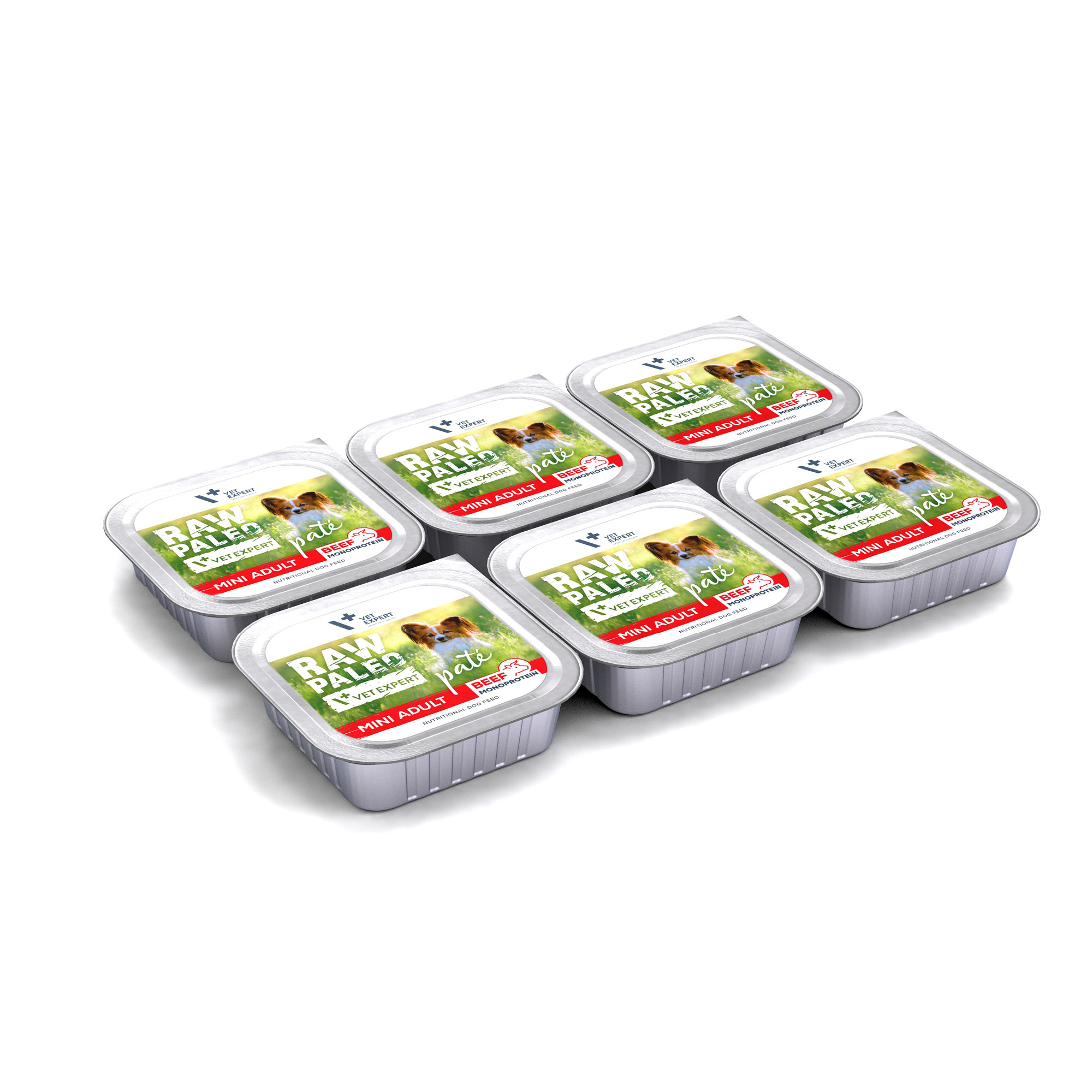 RAW PALEO PATE MINI ADULT BEEF 6x150g - mokra karma dla psów dorosłych - wołowina
