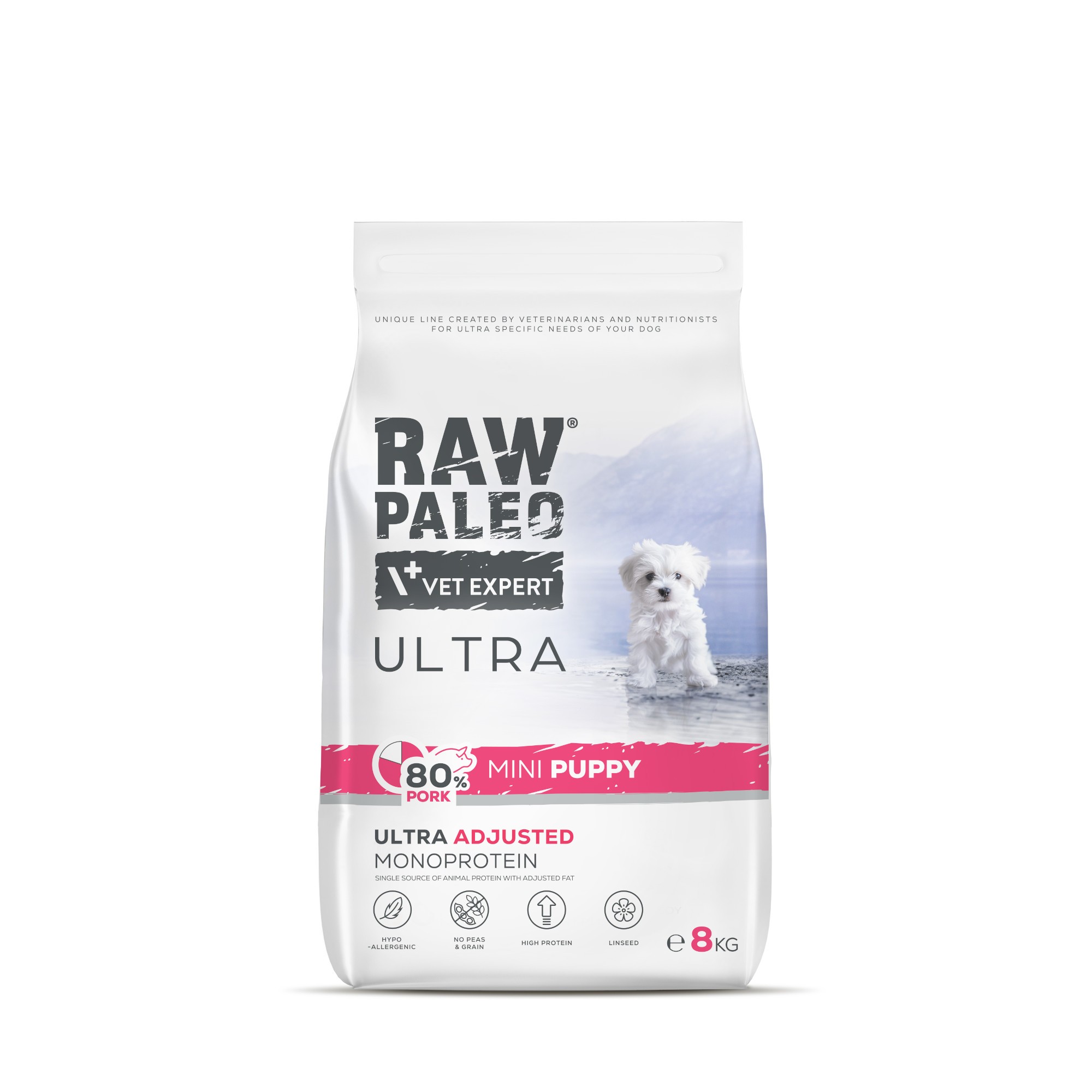 RAW PALEO ULTRA PORK PUPPY MINI - sucha karma z wieprzowiną dla szczeniąt ras małych