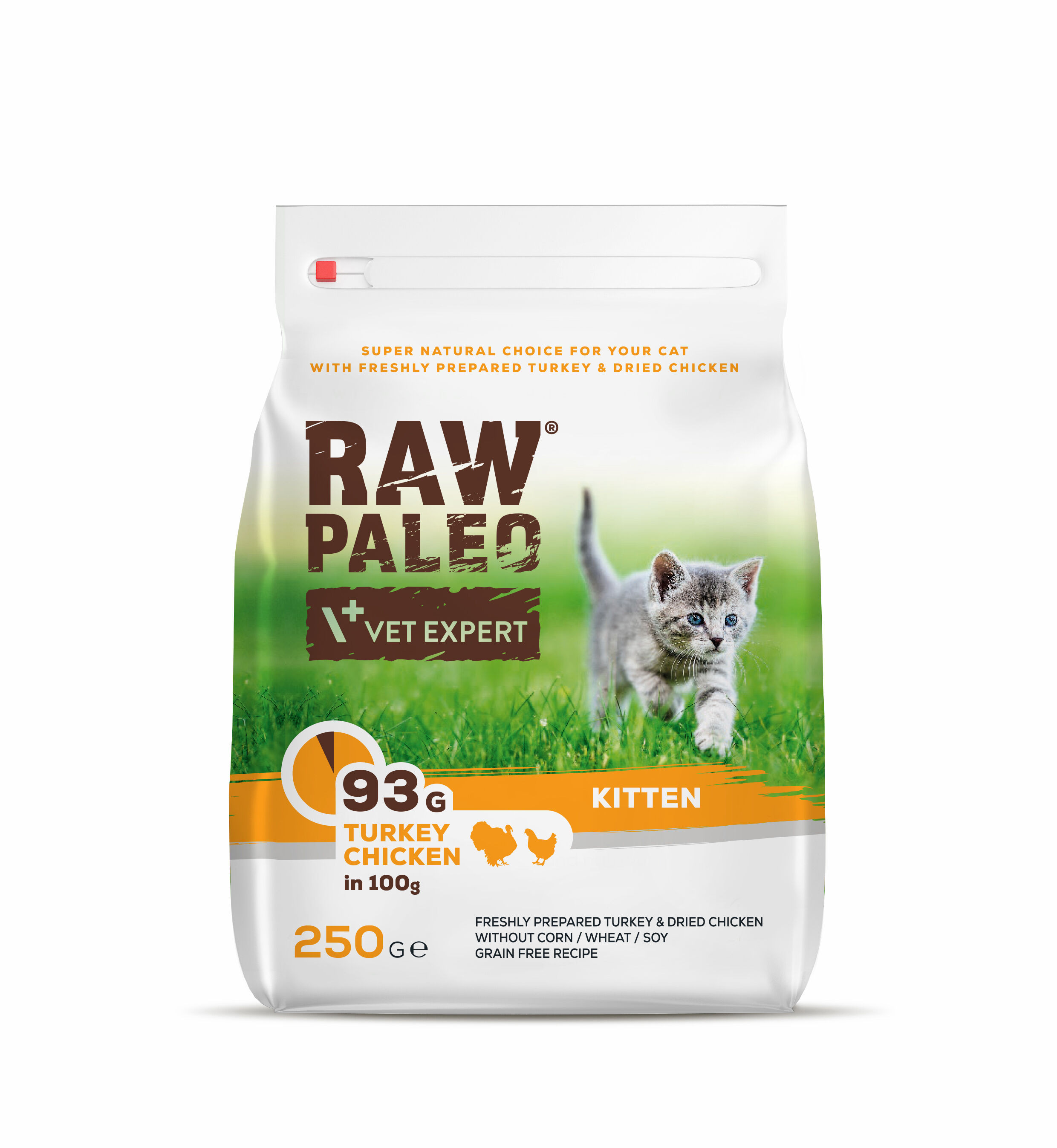 RAW PALEO KITTEN – sucha karma z indykiem i kurczakiem dla kociąt