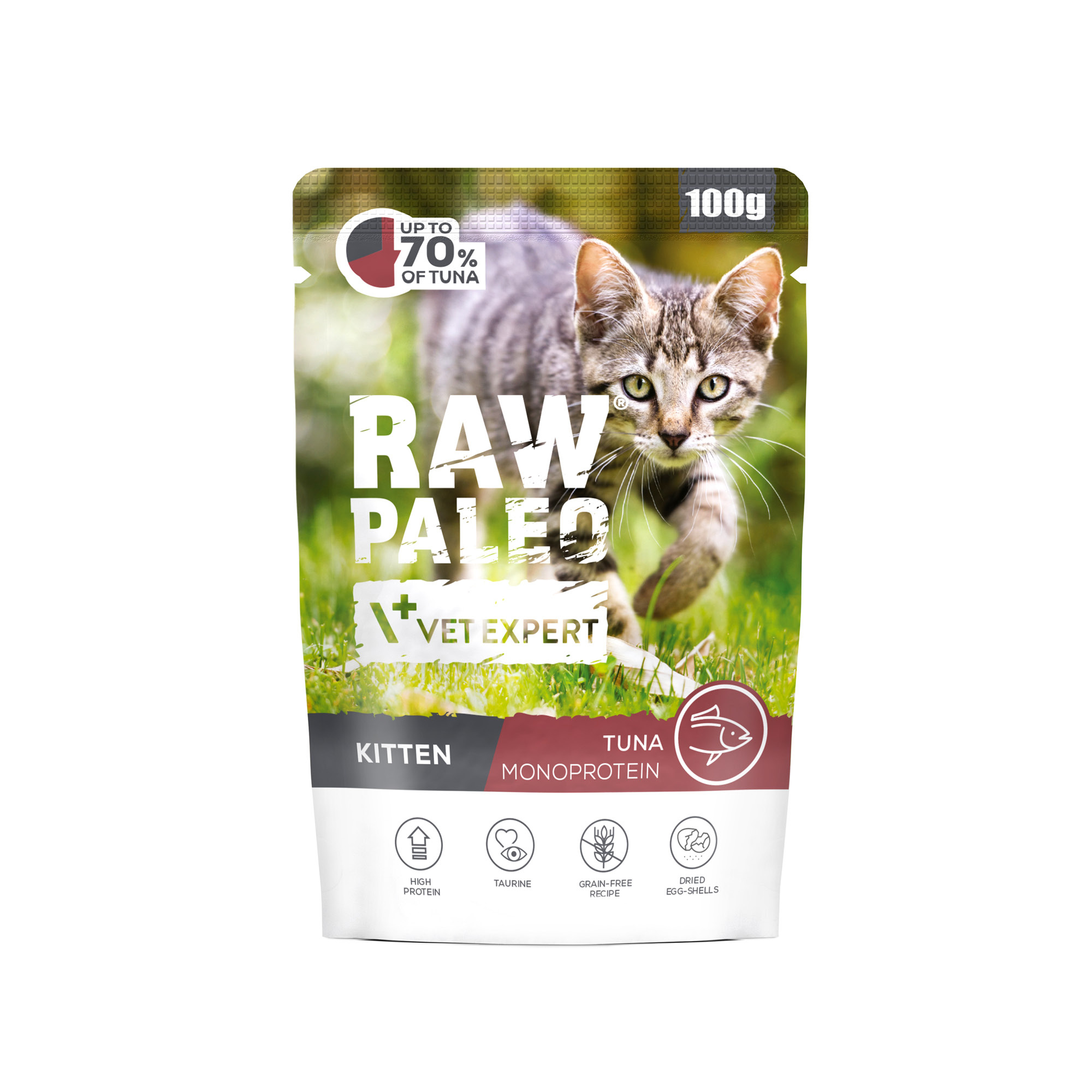 RAW PALEO KITTEN CAT TUNA 100g - mokra karma dla kociąt - tuńczyk