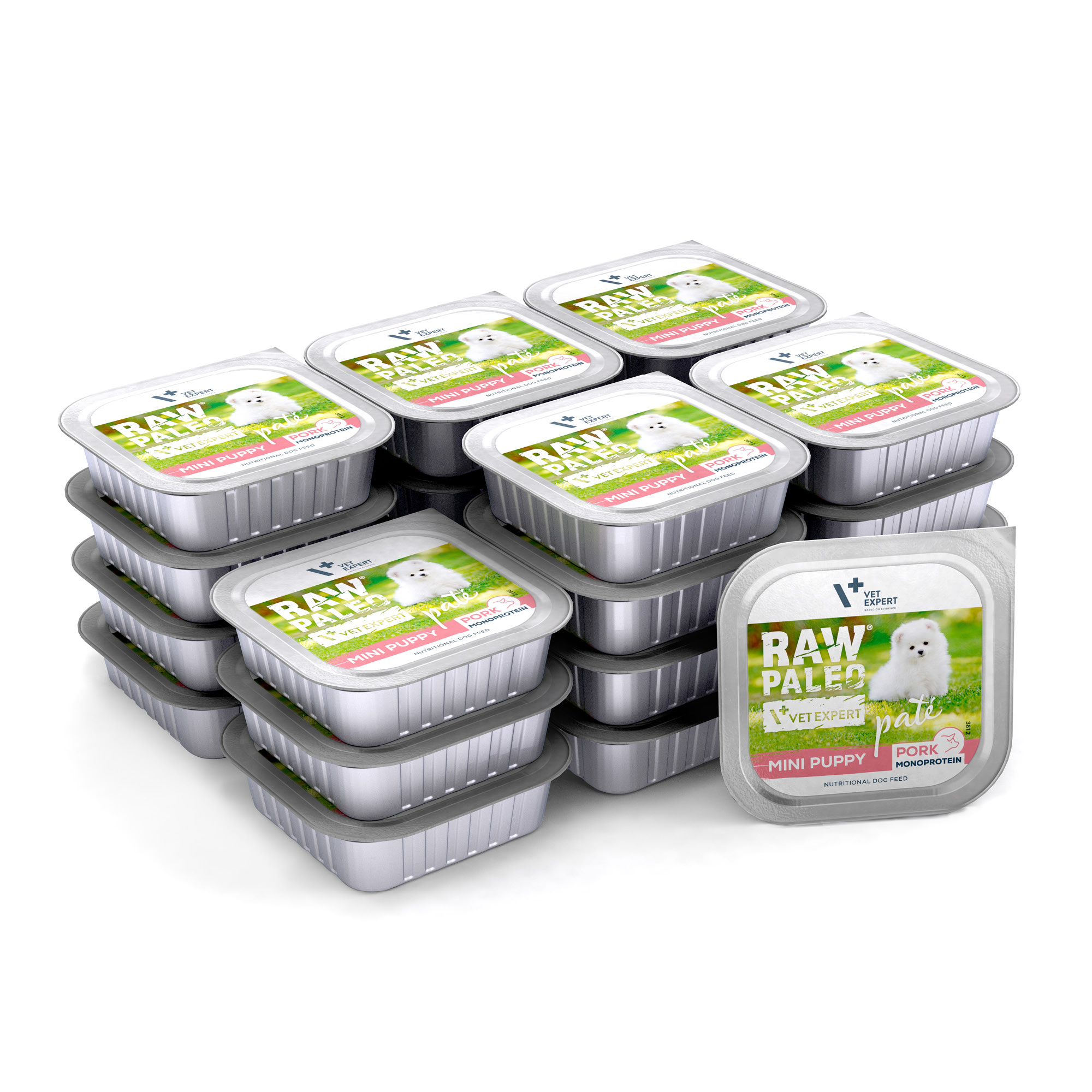 RAW PALEO PORK PATE MINI PUPPY 24x150g - mokra karma dla szczeniąt - wieprzowina