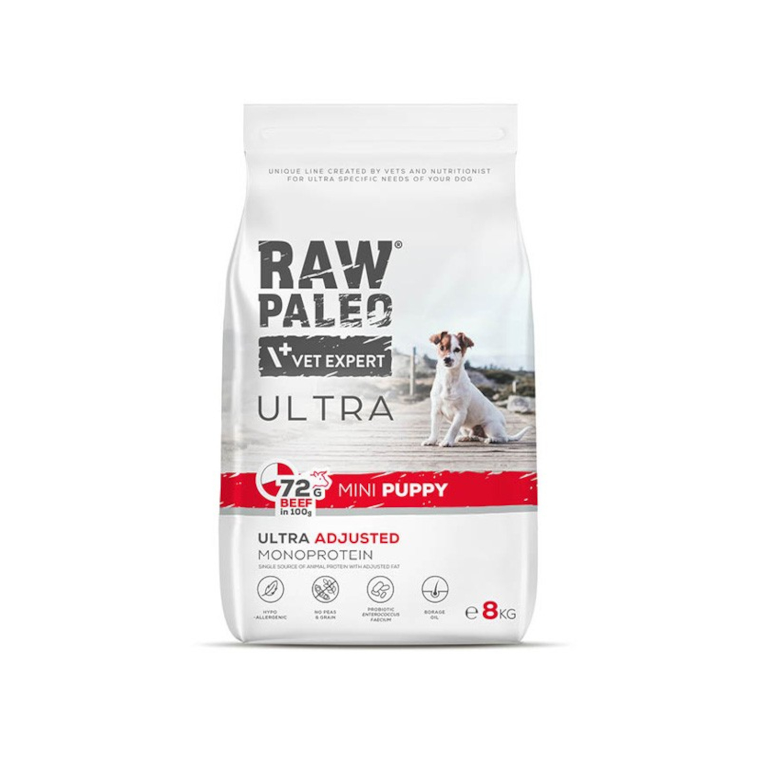 RAW PALEO ULTRA BEEF PUPPY MINI - sucha karma z wołowiną dla szczeniąt ras małych