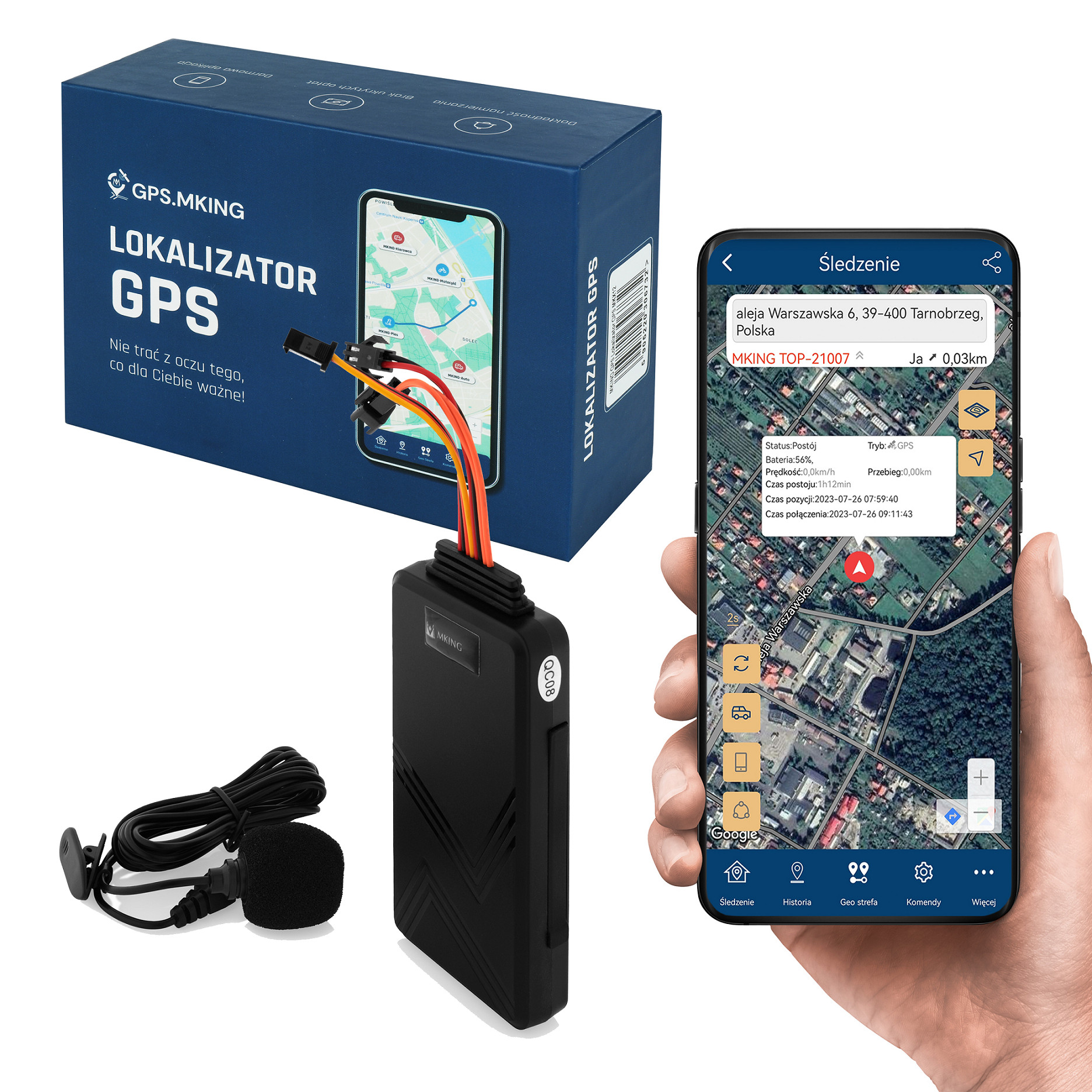 Lokalizator GPS PODSŁUCH ODCIĘCIE PALIWA MK01