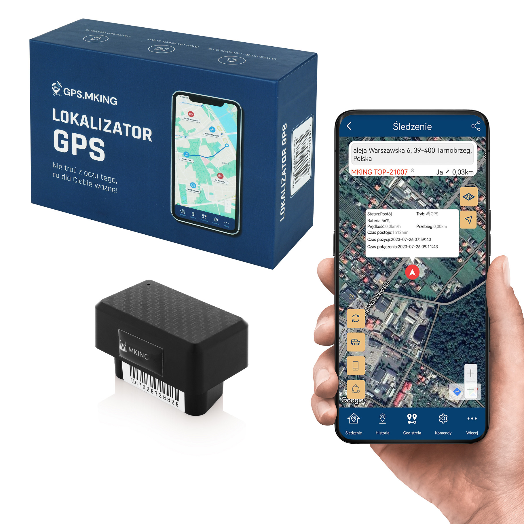 Lokalizator GPS GSM Pojazdu OBD MK08