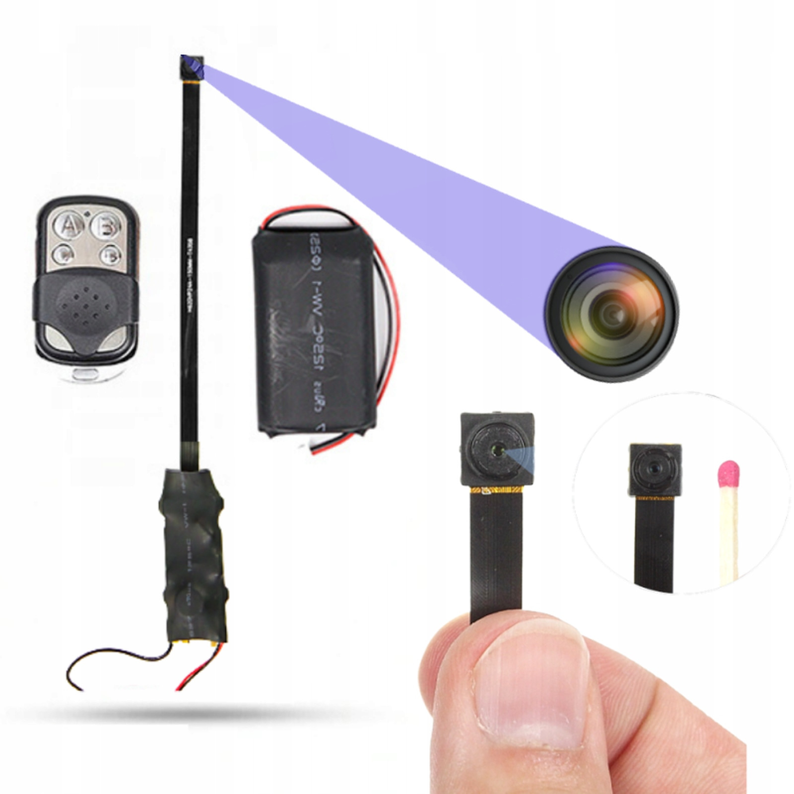 MINI UKRYTA KAMERA SZPIEGOWSKA PILOT DETEKCJA DŁUGI CZAS PRACY S01