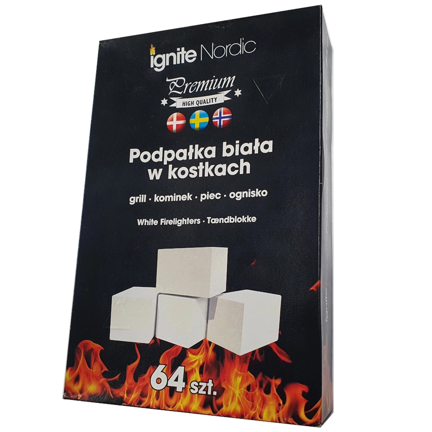 Podpałka biała w kostkach 64 szt.