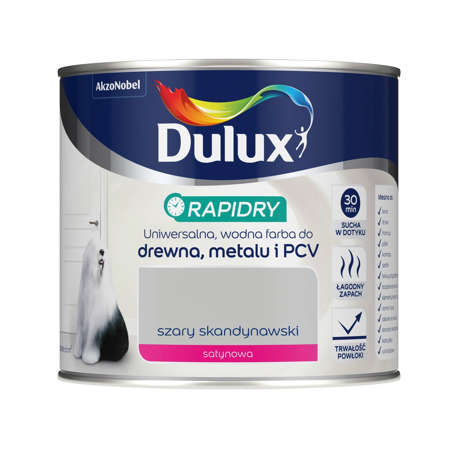 Dulux Farba akrylowa Rapidry szary skandynawski 400 ml