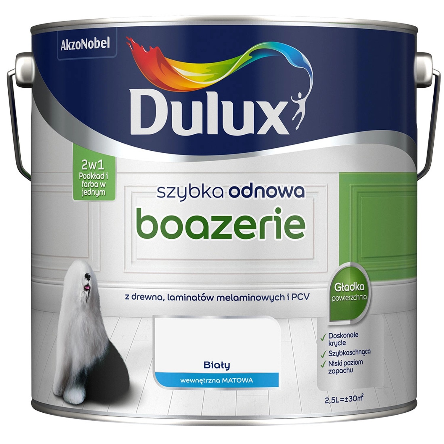 Dulux Szybka Odnowa Boazerie biały mat 2,5 L
