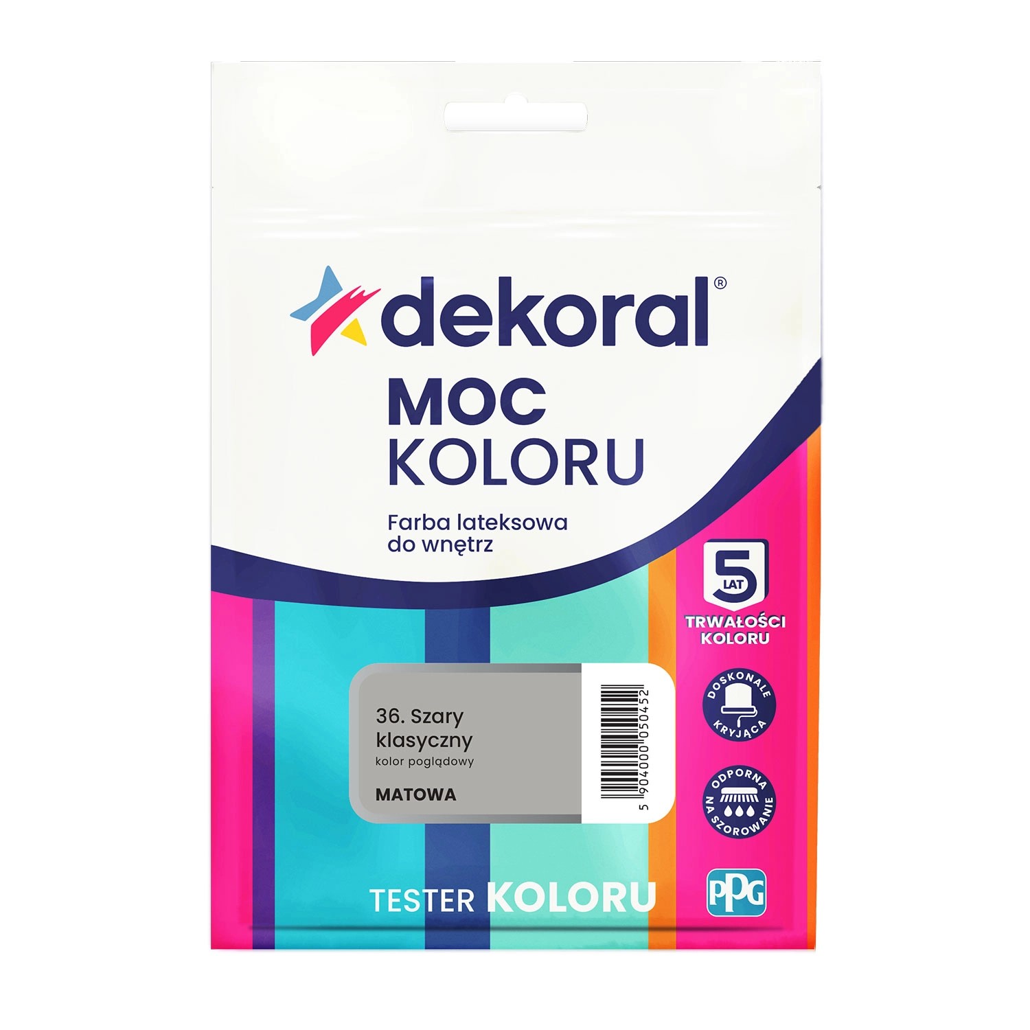 Tester farby Dekoral Moc Koloru szary klasyczny 40 ml
