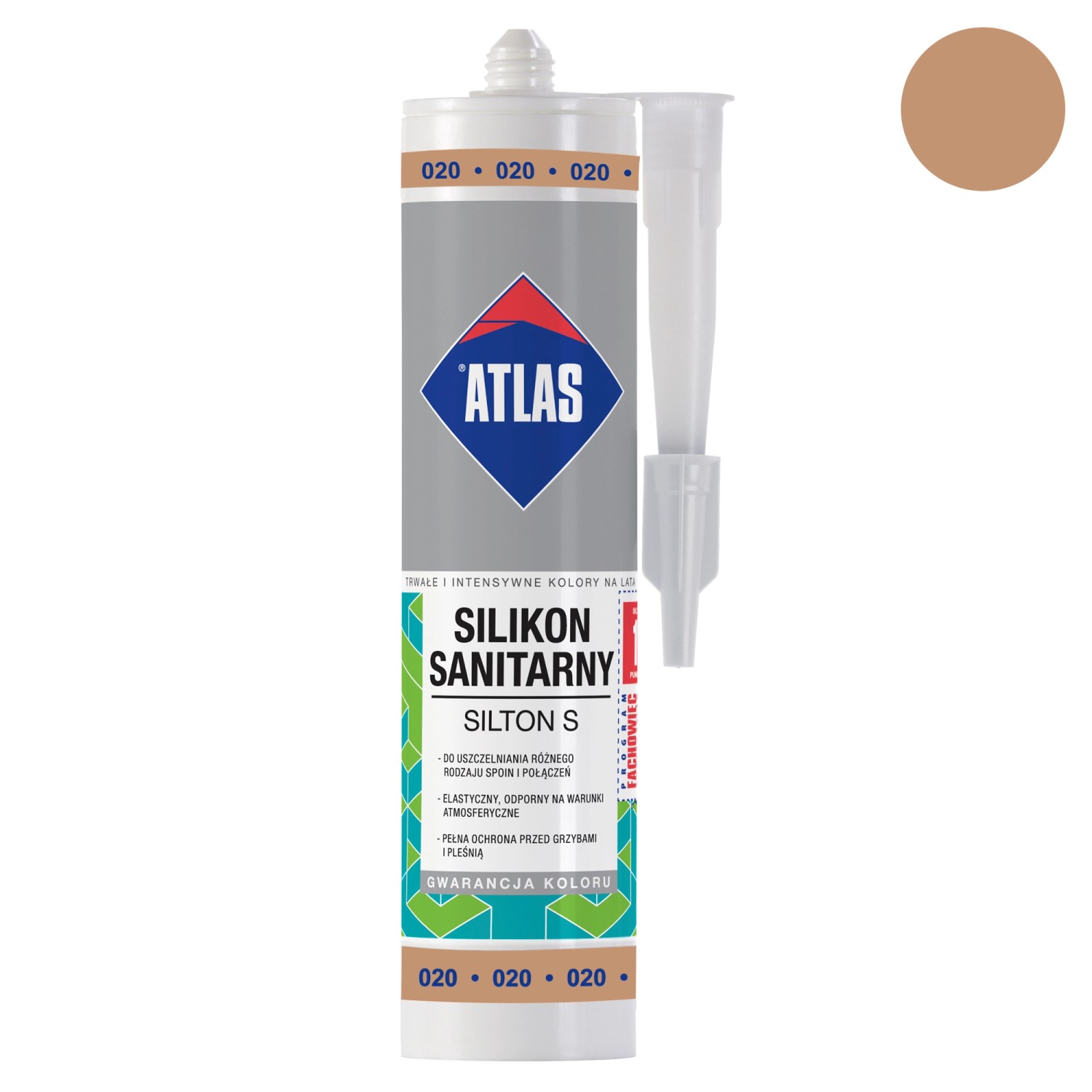 Atlas Silikon sanitarny Silton S 020 beżowy 280 ml