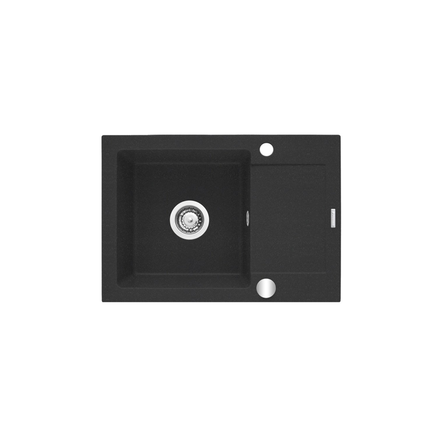 Pyramis Zlewozmywak Tasos 1-kom. czarny 68x44 cm