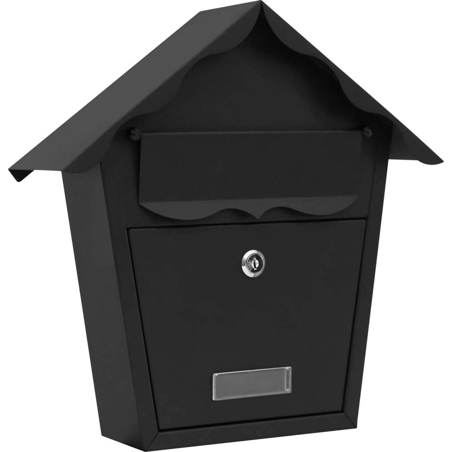 Skrzynka na listy DOMEK czarny mat 35,5 x 35,5 cm