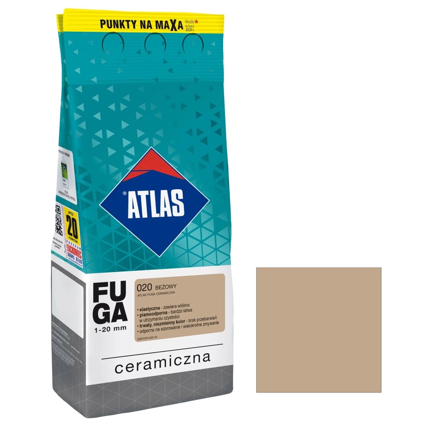 Atlas Fuga ceramiczna 020 beżowy 2 kg