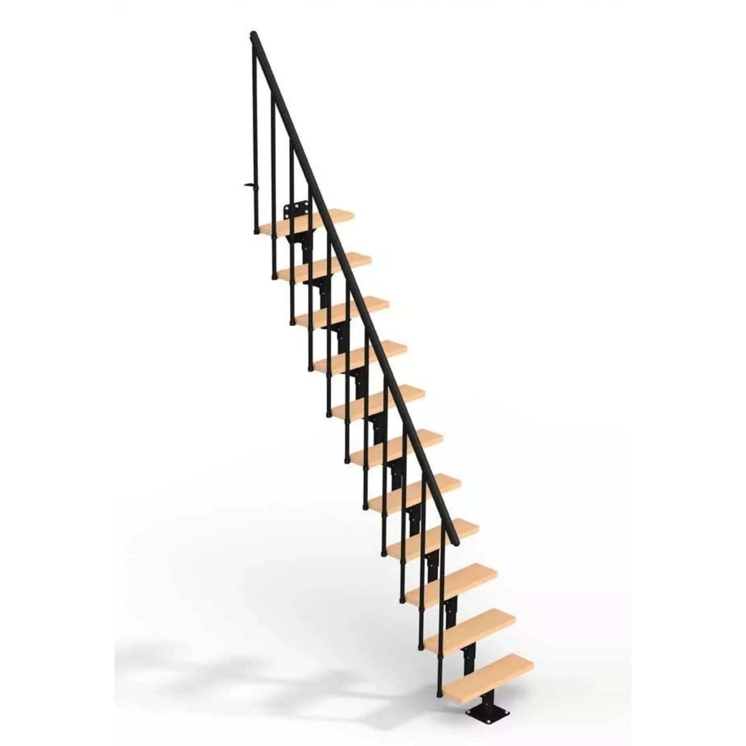 Dolle Schody modułowe Dallas proste czarne, 11-stopni, buk multiplex