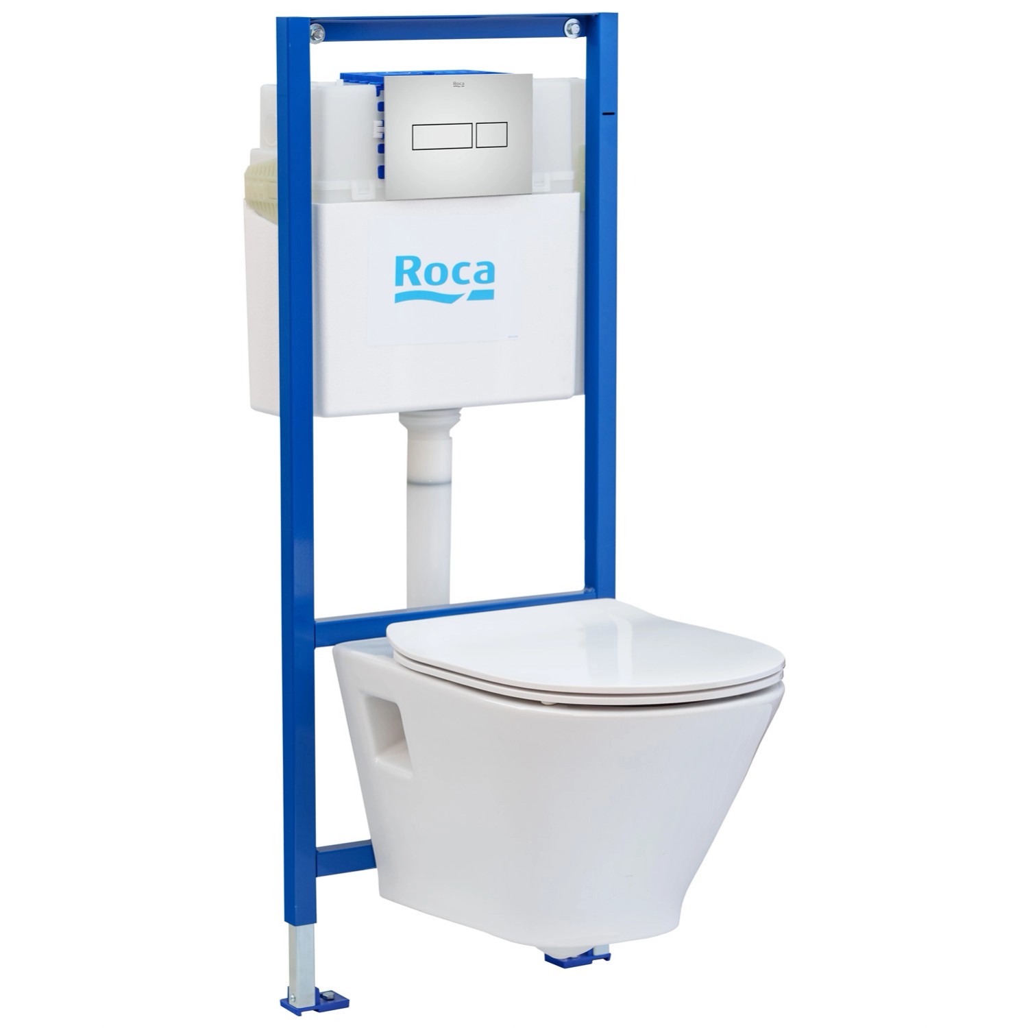 Roca Zestaw podtynkowy Luca Sanit z deską wolnoopadającą i przyciskiem chrom