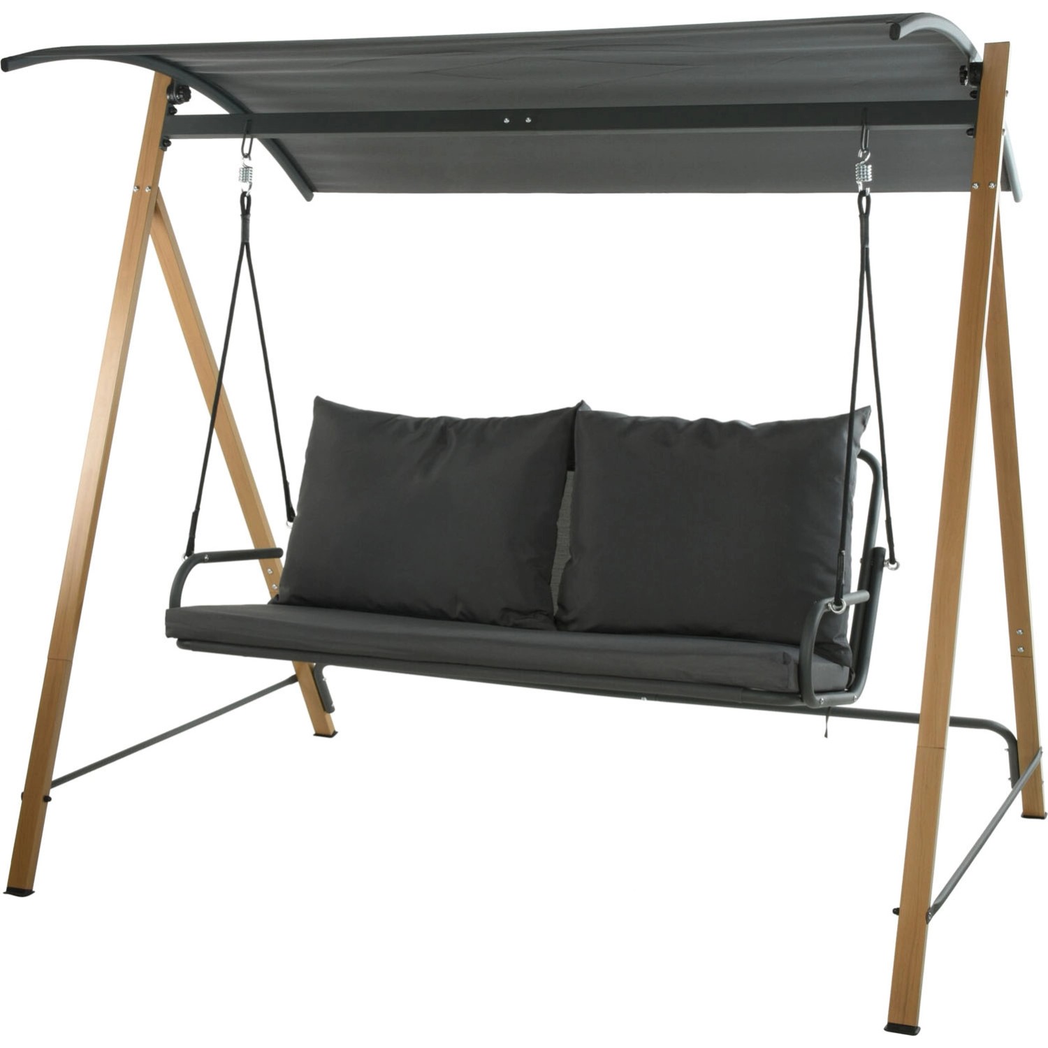 Huśtawka ogrodowa szara 2-osobowa