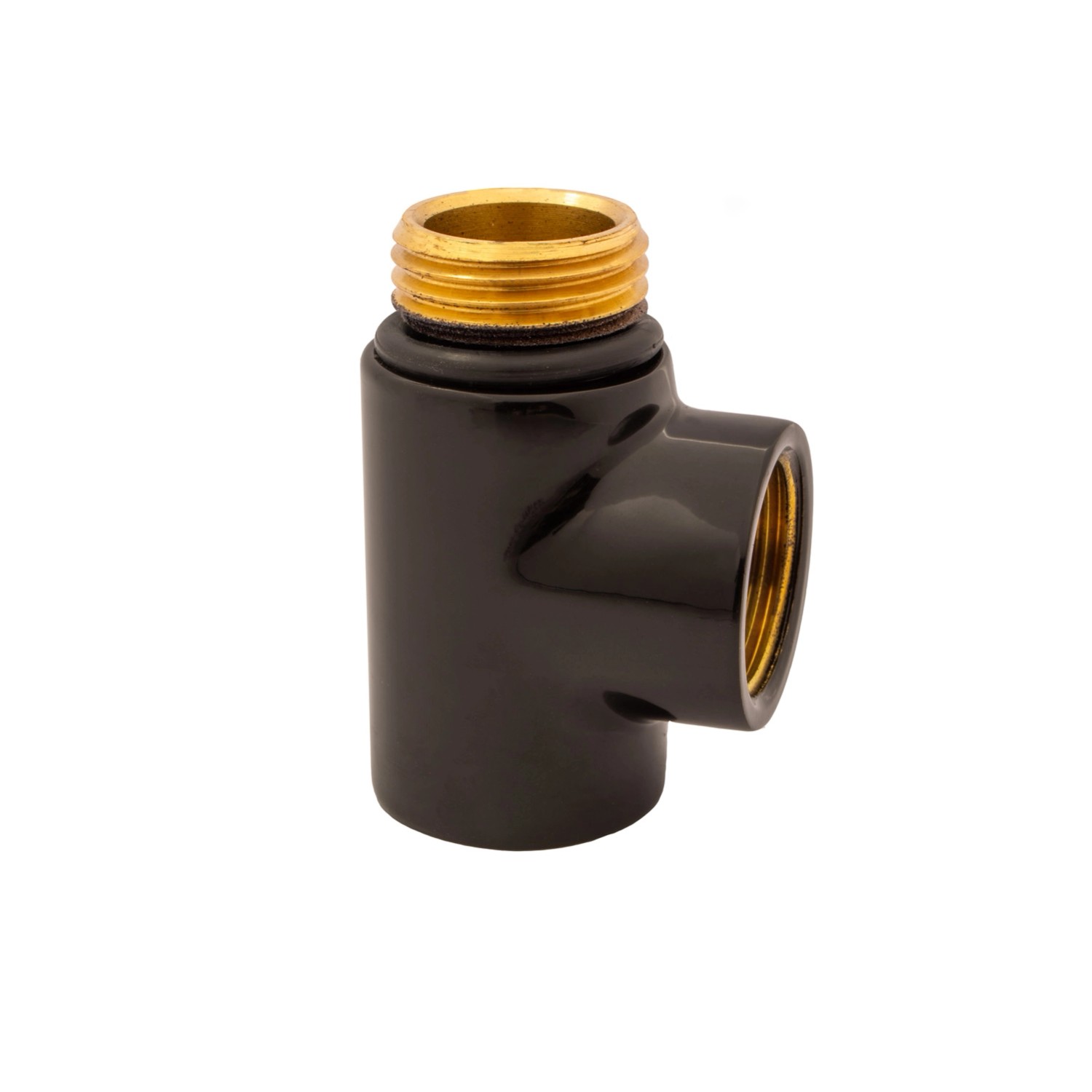 Idmar Trójnik mosiężny do grzałki czarny 1/2"