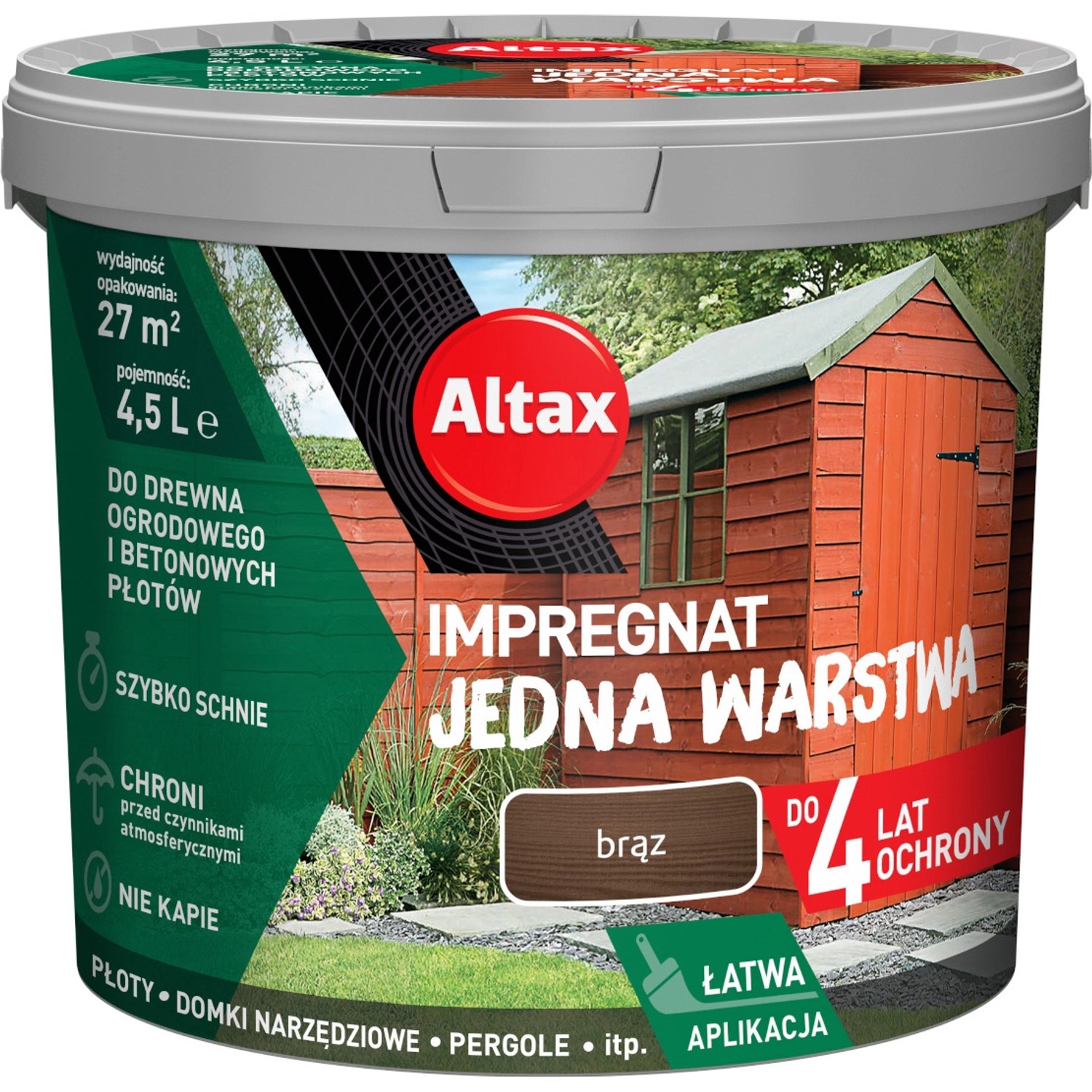 Altax Impregnat jedna warstwa brąz - 4,5L