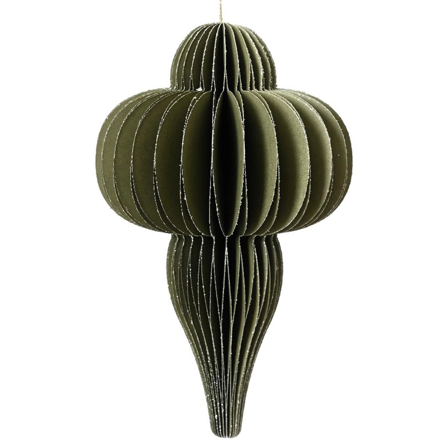 Zawieszka papierowa ORNAMENT zielony - wys. 15 cm