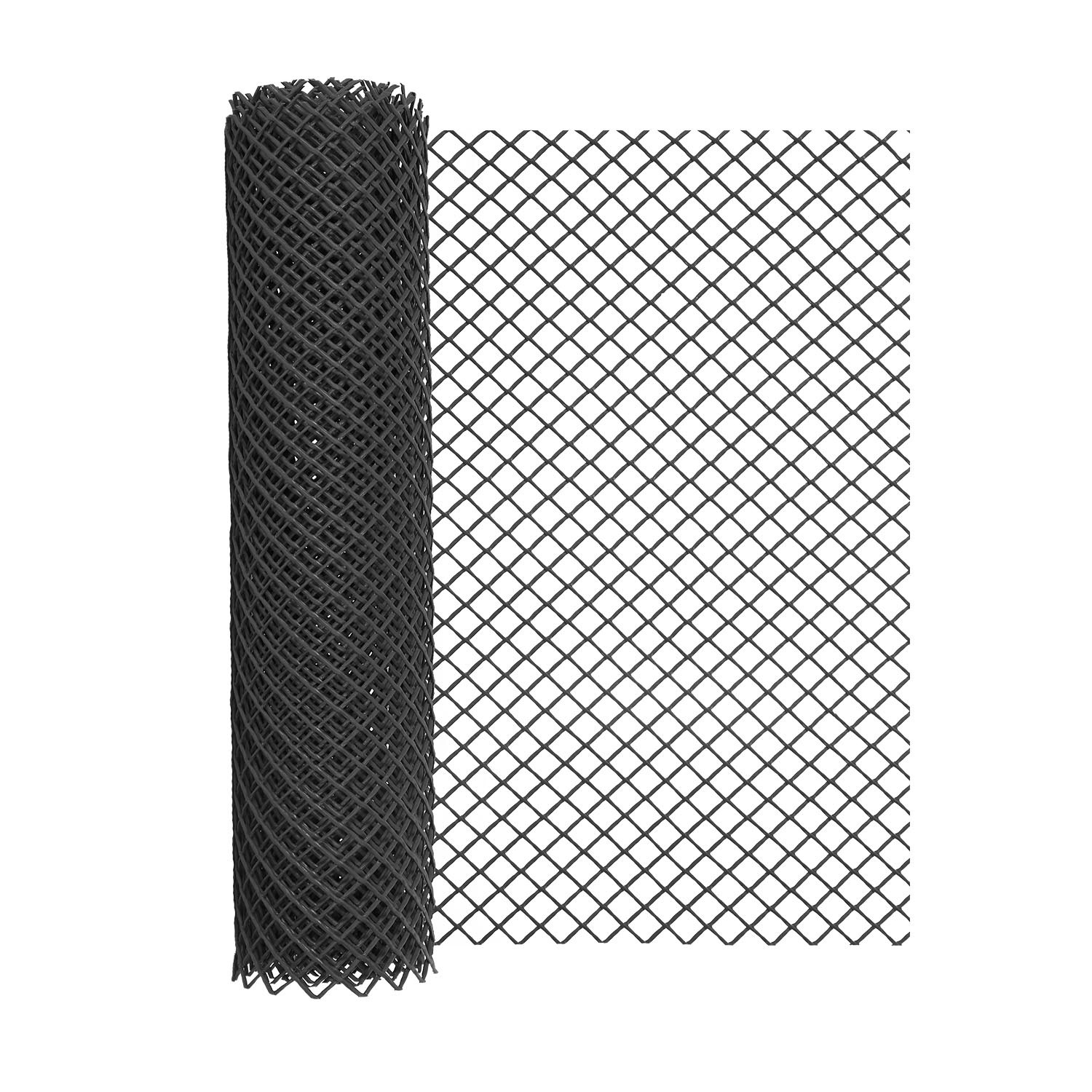 Siatka plastikowa 417 g/m2 ocz. 20 x 20 mm, czarna - 0,6 x 5 m