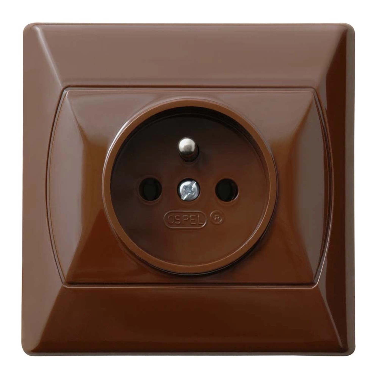 Gniazdo pojedyńcze z uziemieniem Akcent GP-1AZ/24 brąz