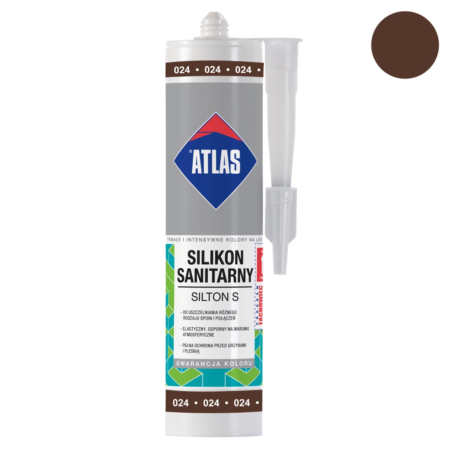 Atlas Silikon sanitarny Silton S 024 ciemnobrązowy 280 ml