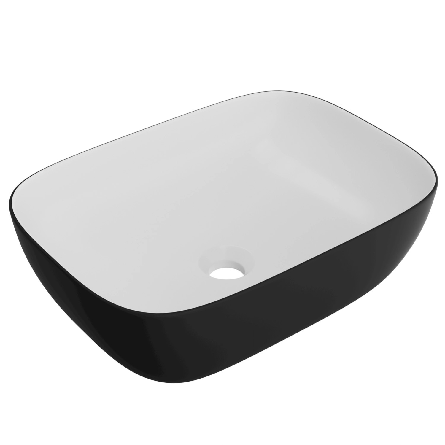 Umywalka nablatowa GULIA czarno/biała