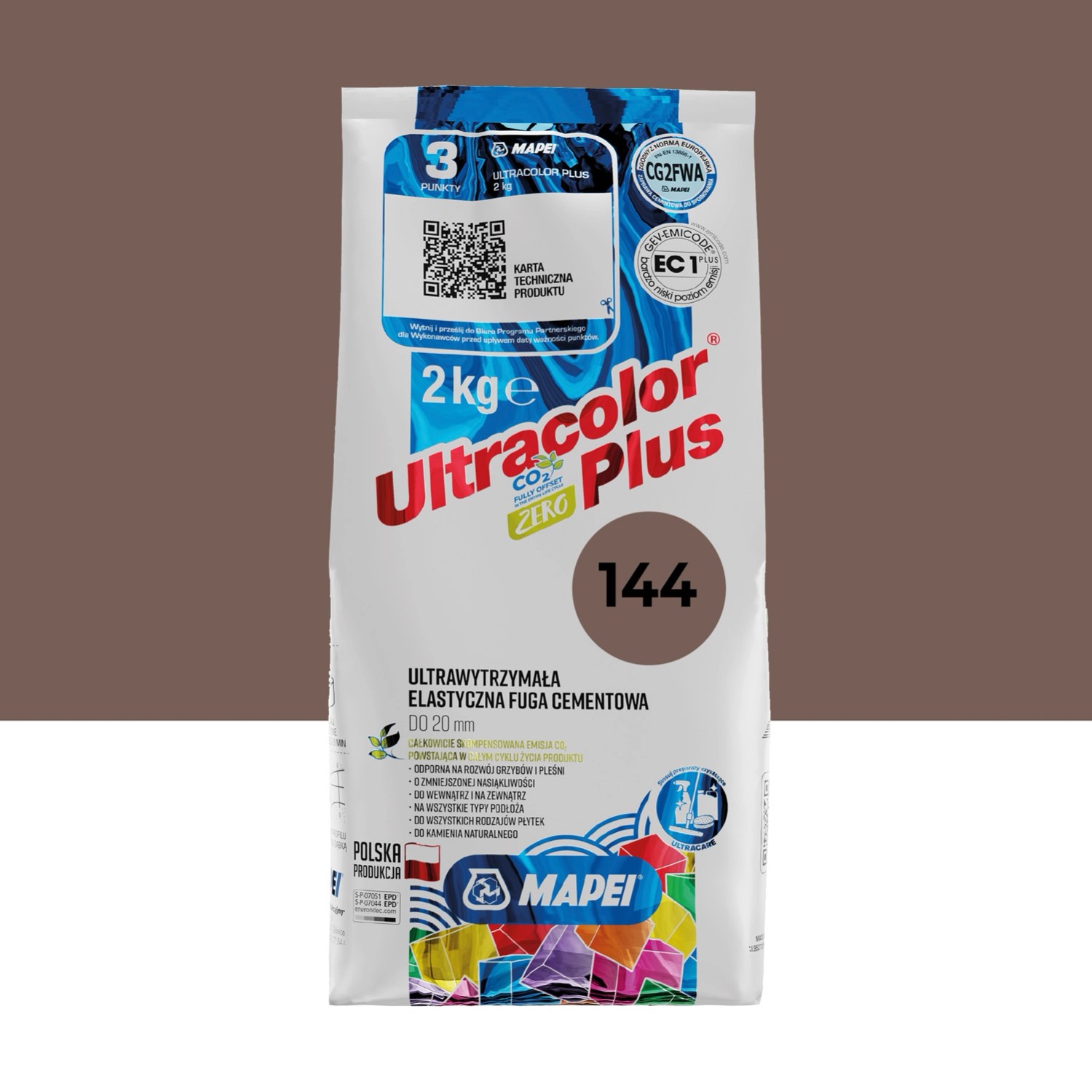 Mapei Fuga elastyczna UltraColor Plus 144 czekolada 2 kg