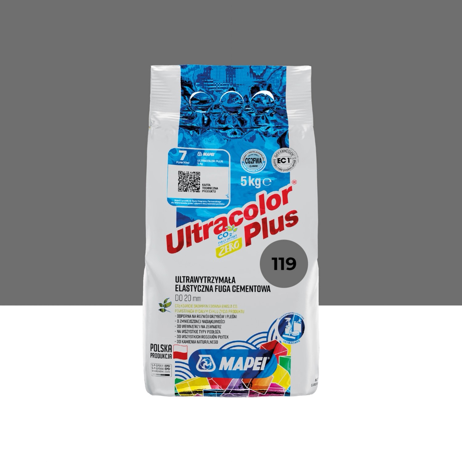 Mapei Fuga elastyczna UltraColor 119 londyński szary 5 kg