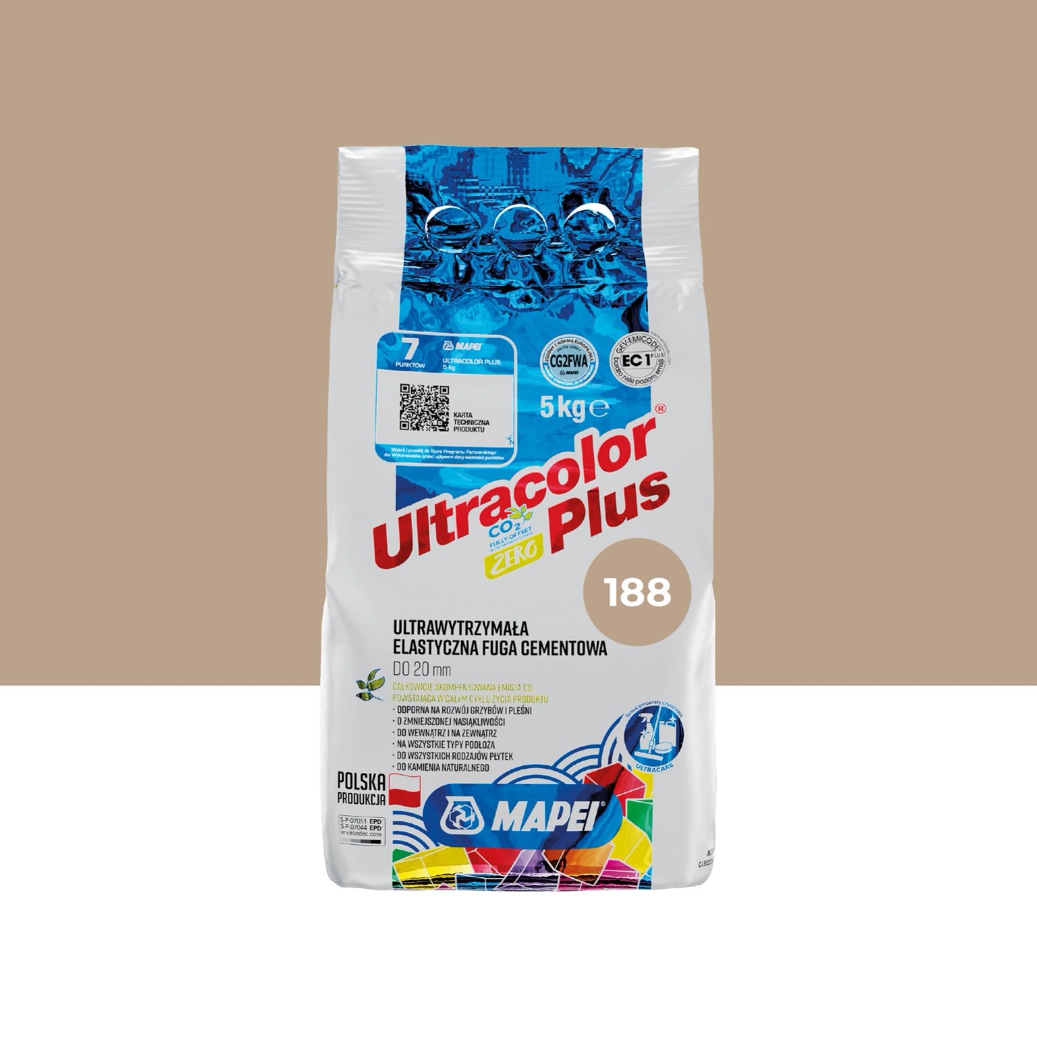 Mapei Fuga elastyczna UltraColor 188 ciasteczko 5 kg