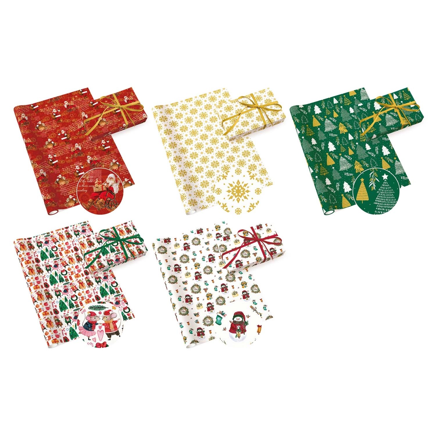 Papier do pakowania prezentów, mix kolorów - 70x200 cm