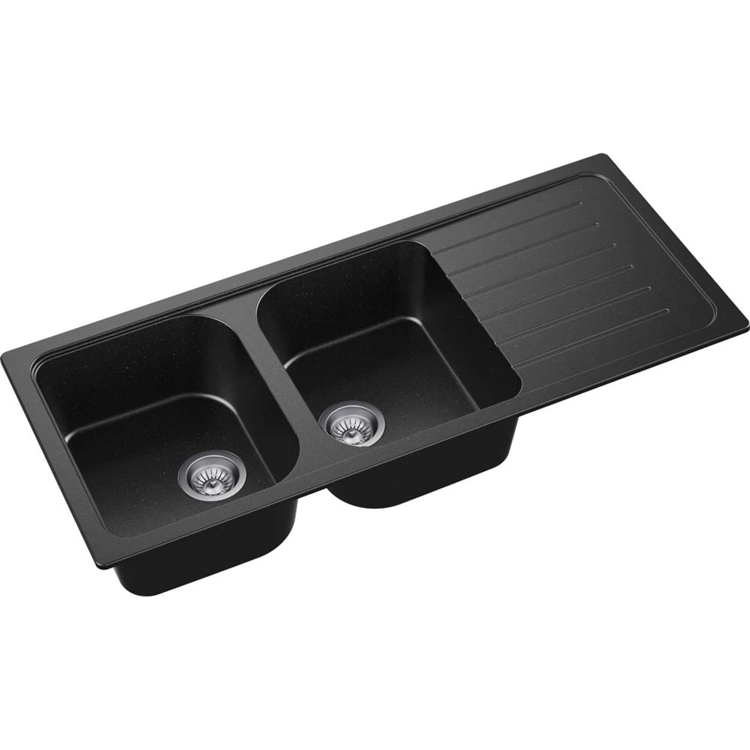 Zlewozmywak A-Point 2 2-kom. czarny 116x50 cm