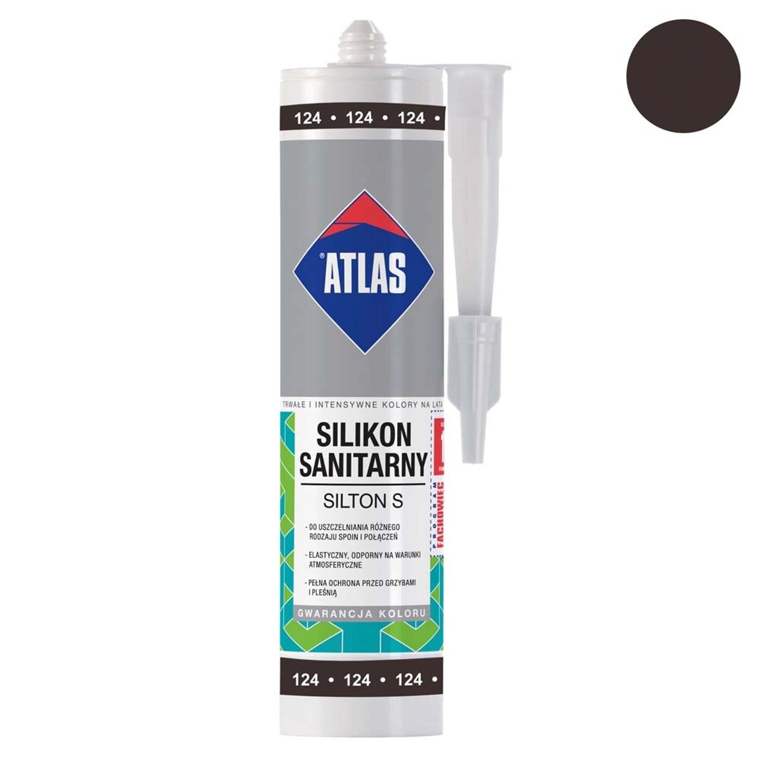 Atlas Silikon sanitarny Silton S 124 ciemne wenge 280 ml