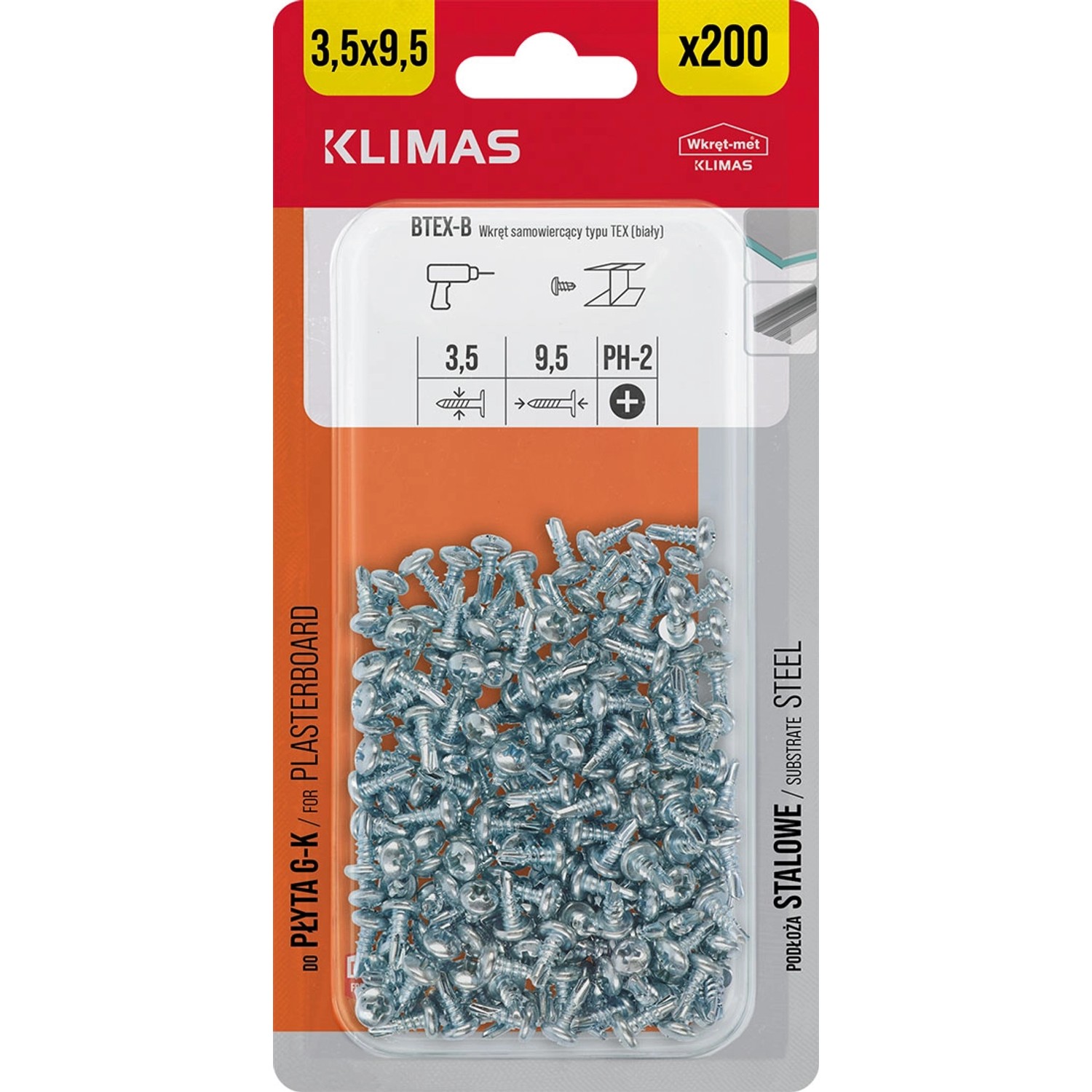 Wkręt-met Wkręt ocynkowany typu Tex 3,5 mm x 9,5 mm