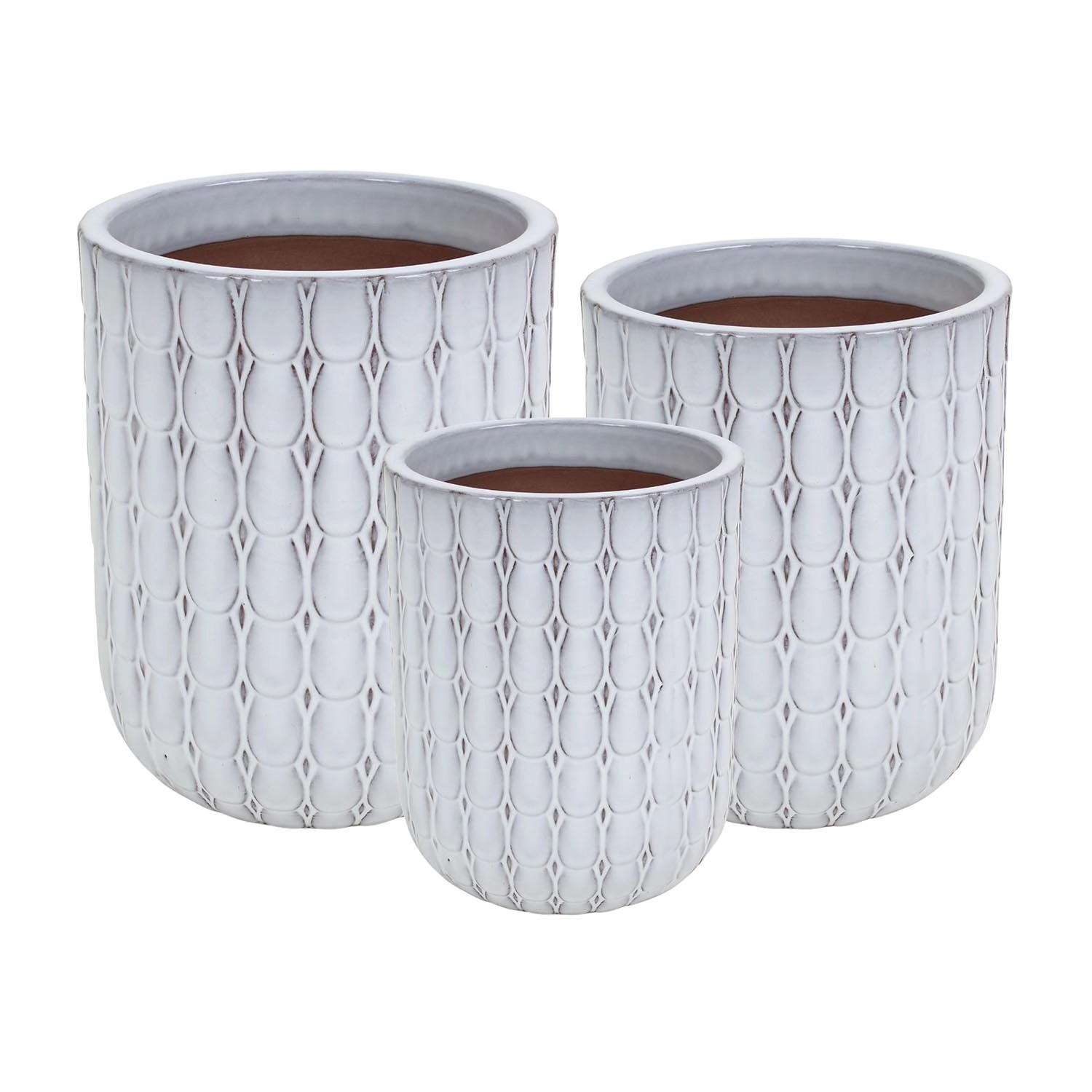 Donice Oris białe komplet 3 szt.